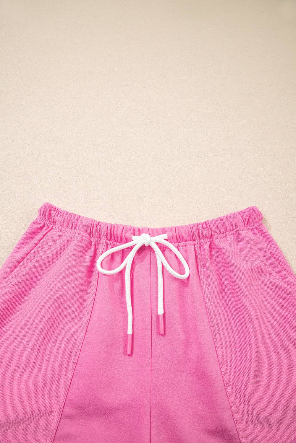 Green V Neck Lounge Set Drawstring Shorts 2 Piece