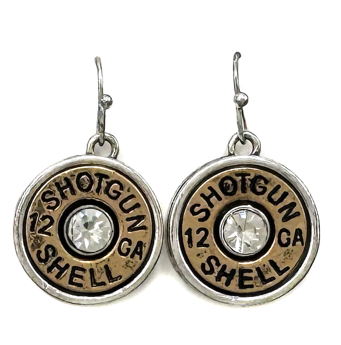 Lunar Deer - Classic Rhinestone Shotgun Shell Dangle Hook Earrings