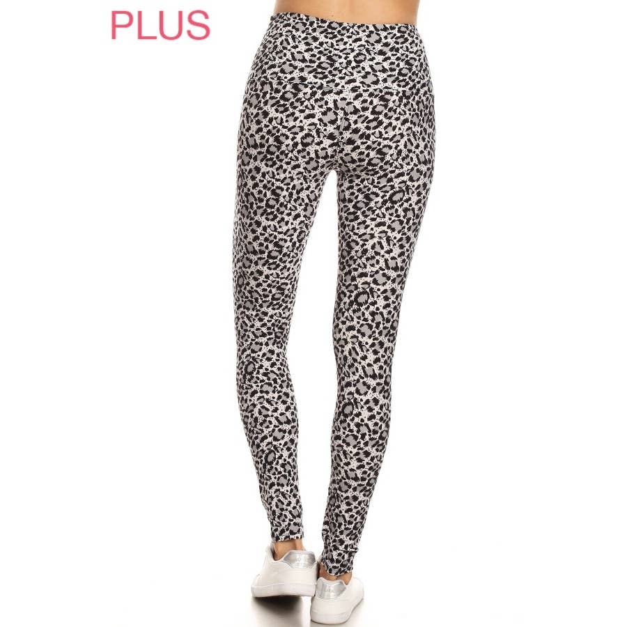 Leggings Depot - Plus Size 5" Band Buttery Soft High Waist Print Leggings