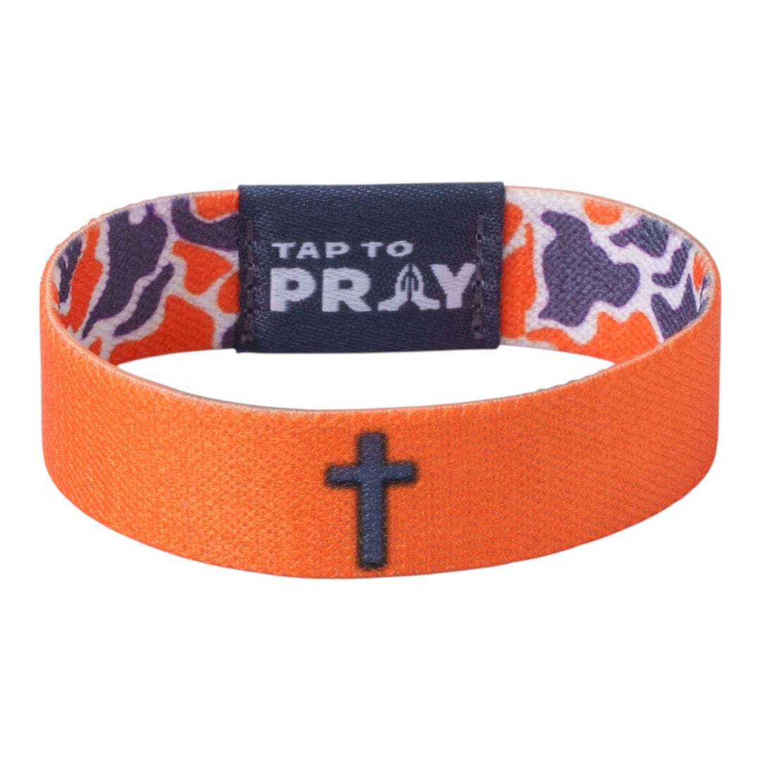 Versible - Tap To Pray® Wristband – Team Camo - Orange &amp; Grey