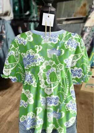 Makalia Floral Print Women Blouse Summer Top