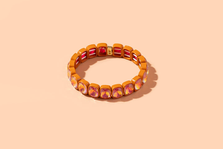 Taylor Elliott Designs - Enamel Stretch Bracelet - Earth Tone Colors -