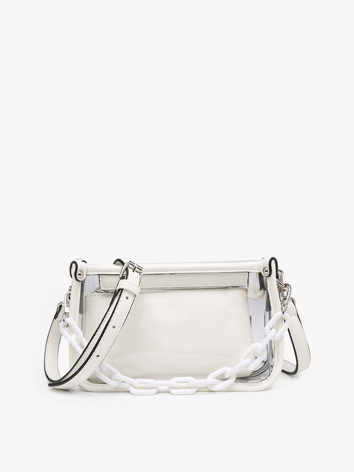 Jen &amp; Co. - Jessica Stadium Clear Crossbody Bag – Chain Strap | M2226CR