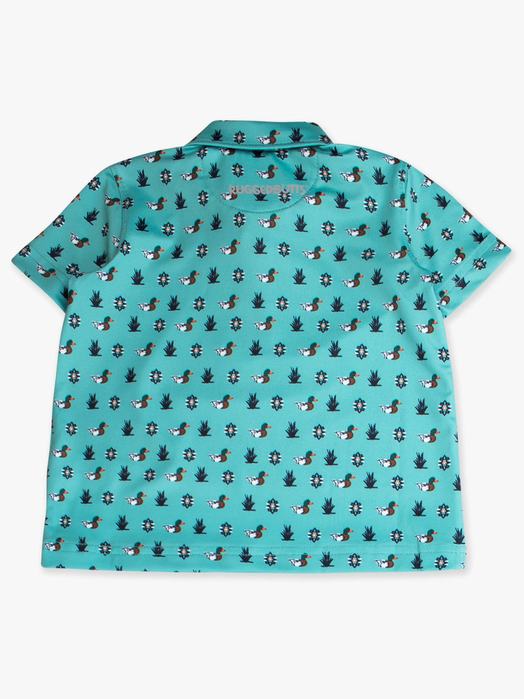 RuffleButts  - Boys Dapper Ducks Knit Short Sleeve Performance Polo
