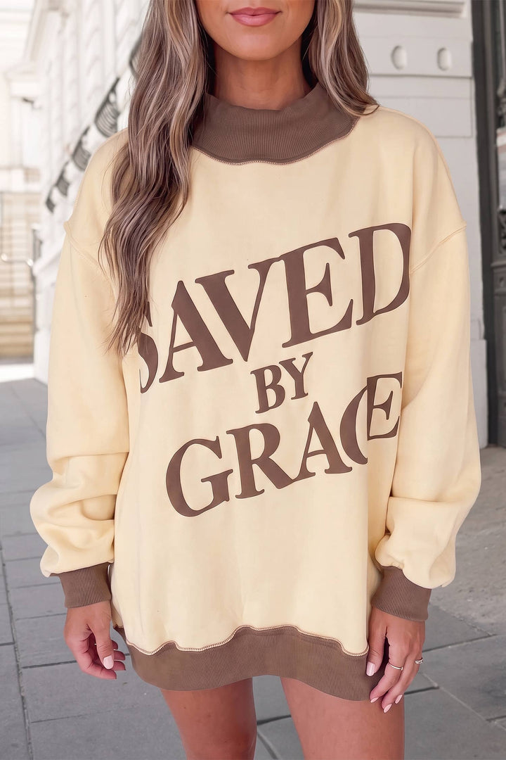 Aapparella - Saved By Grace Colorblock Mock Neck Sweatshirt | S-4X