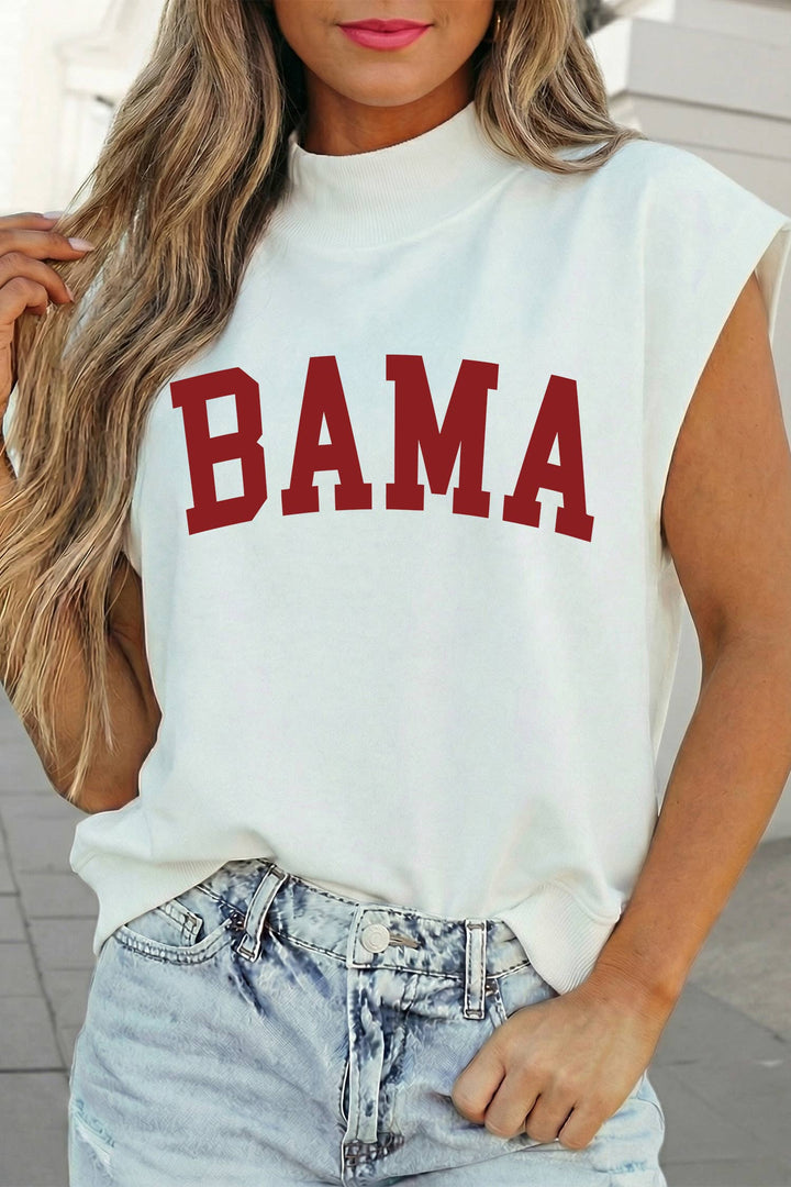 ALABAMA Graphic Mock Neck Short Sleeve Top |