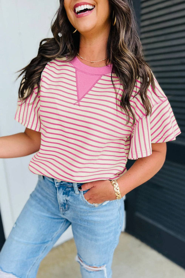 Striped Ruffle Top