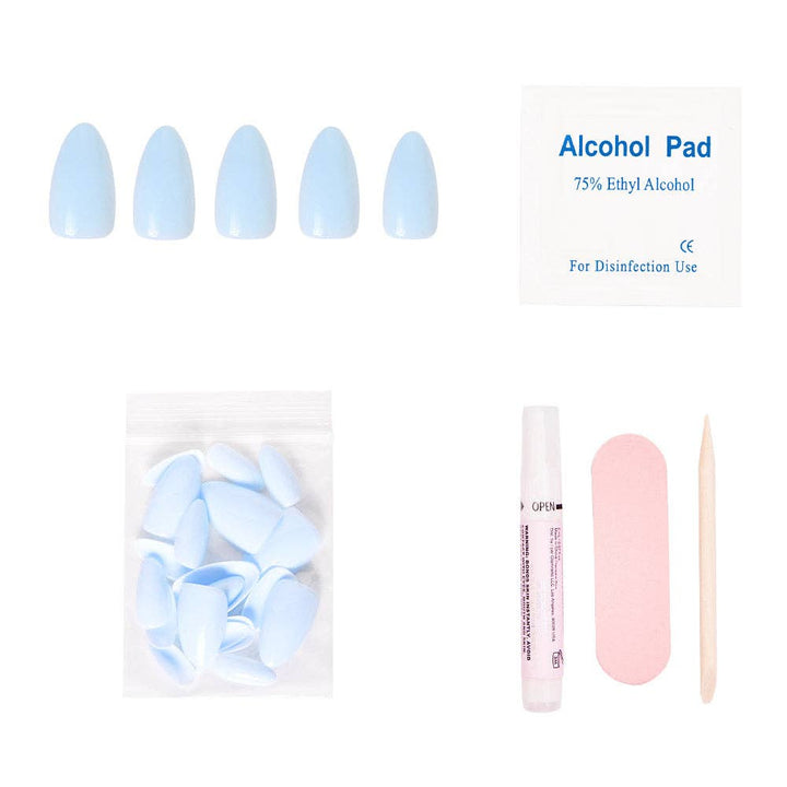 Glamnetic - Blueberry Milk Press-On Nails | Short Almond Spring Blue