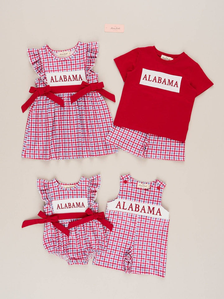 Alabama Smocked Gingham Bubble Romper