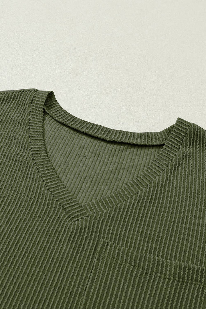 Corded V Neck