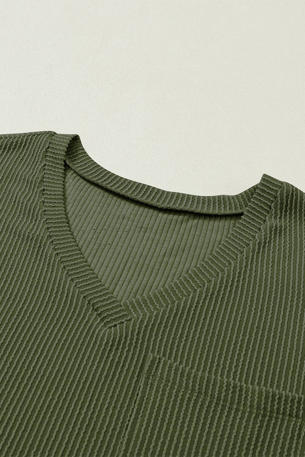 Corded V Neck