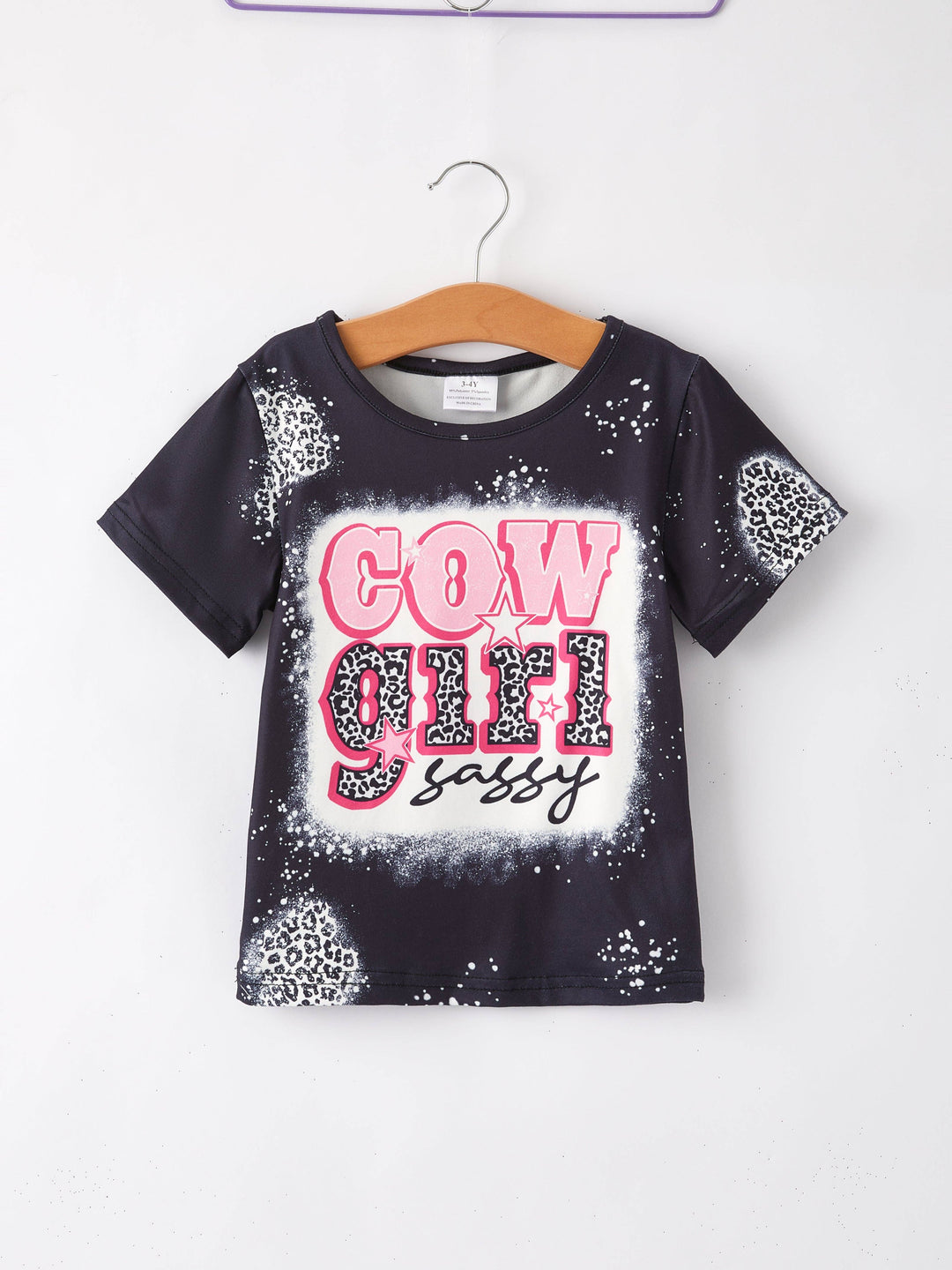 Baby Girl  Bleached Short Sleeve T-shirt Top