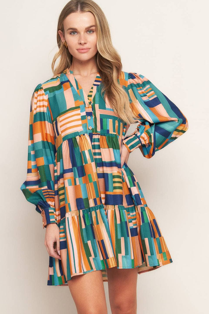 FLYING TOMATO - A printed woven mini dress - ID21548