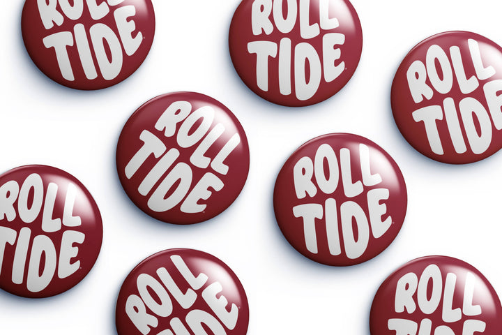 Alabama Roll Tide Bubble Letter Button