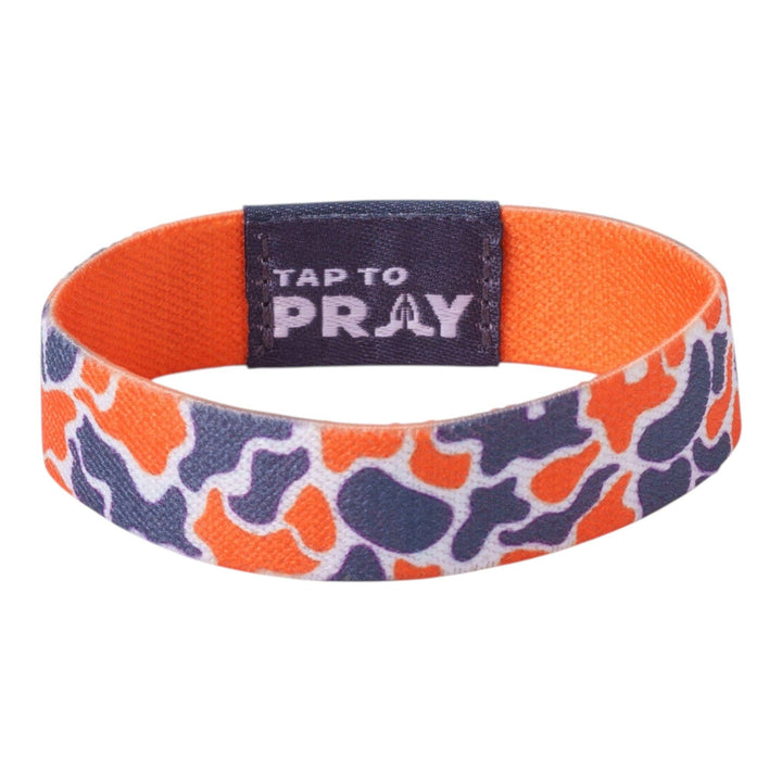 Versible - Tap To Pray® Wristband – Team Camo - Orange &amp; Grey