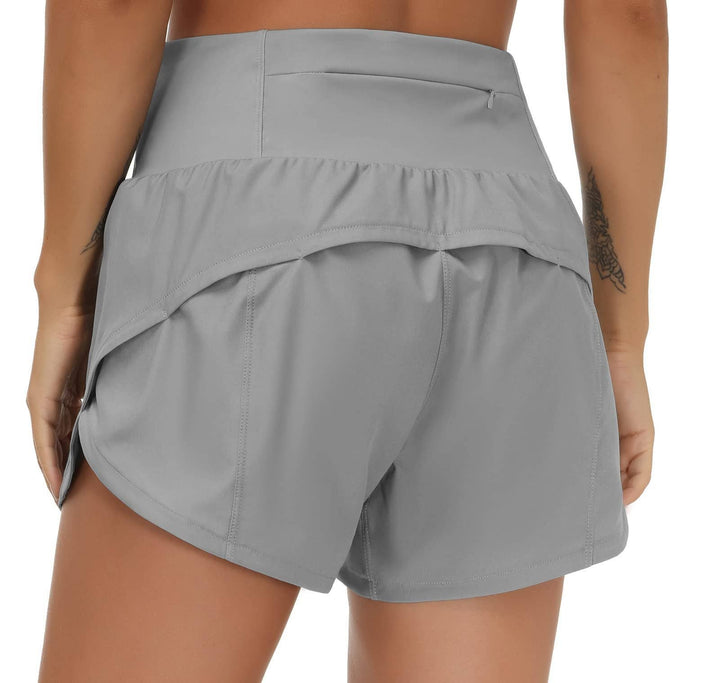 Rosa Clothing - Sports High-rise workout shorts with back zipper pocket