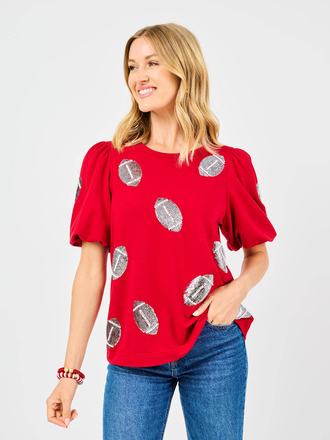Tina Top | Footballs Crimson + White