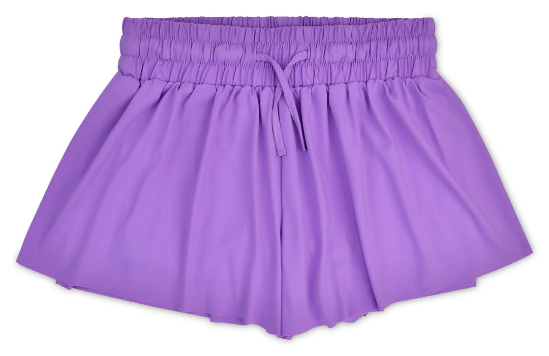 VIVID VIOLET BUTTERFLY SHORTS (SMALL (6-8))