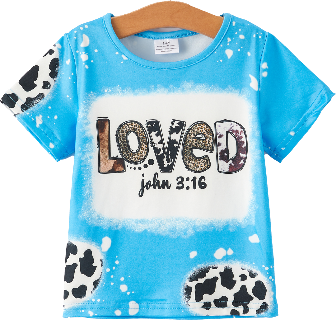 Baby Girl  Bleached Short Sleeve T-shirt Top