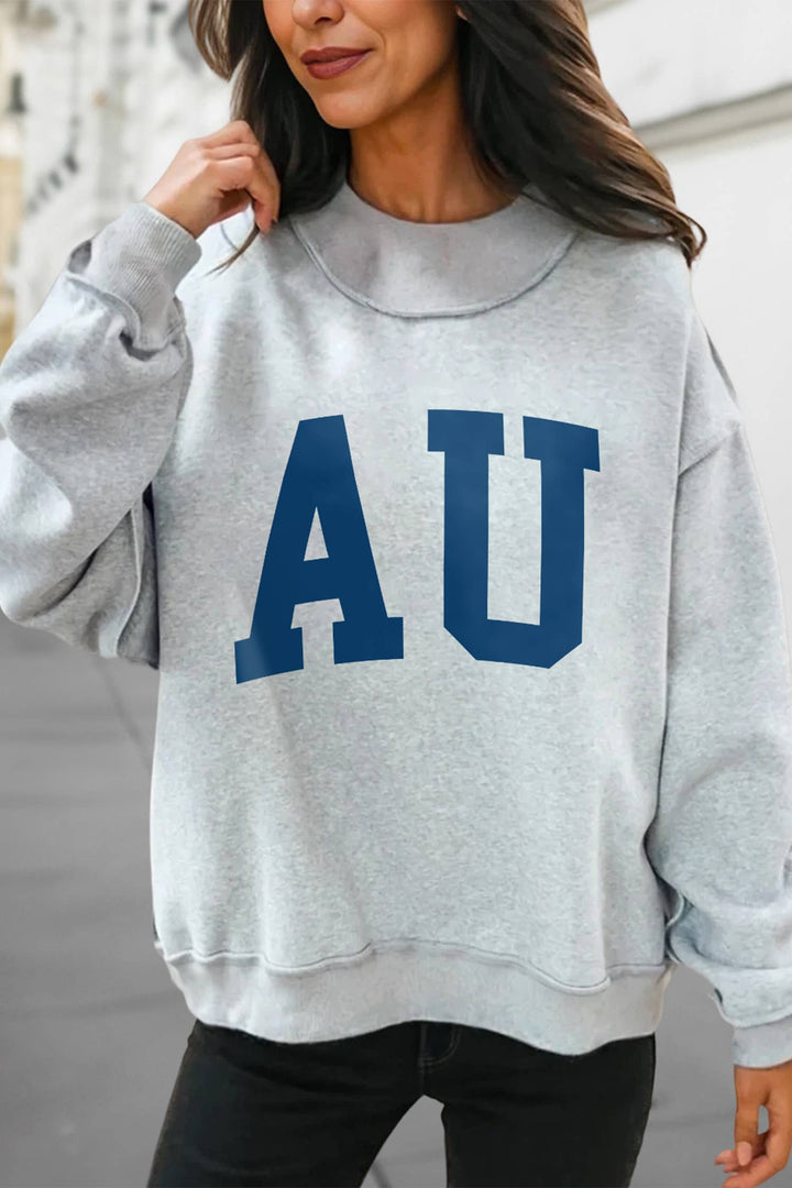 AU / TIGERS Printed Reversible Mock Neck Sweatshirt |