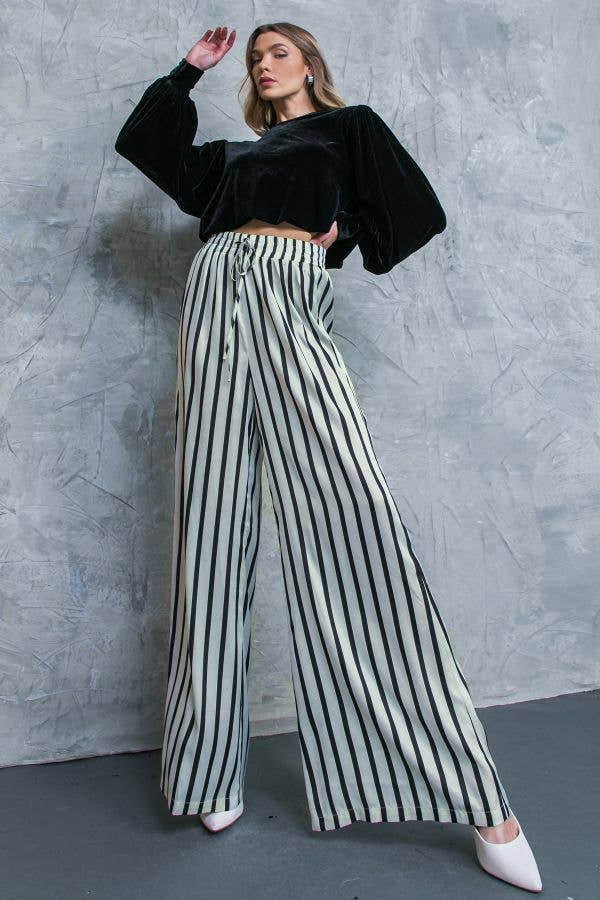 FLYING TOMATO - A printed satin pant - IP8081