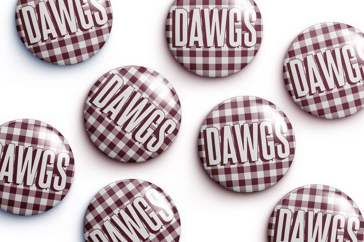 Mississippi State Gingham Dawgs Button
