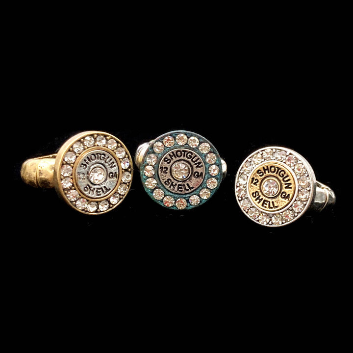 Lunar Deer - 12 GA Shotgun Bullet Shell Rhinestone Stretch Ring