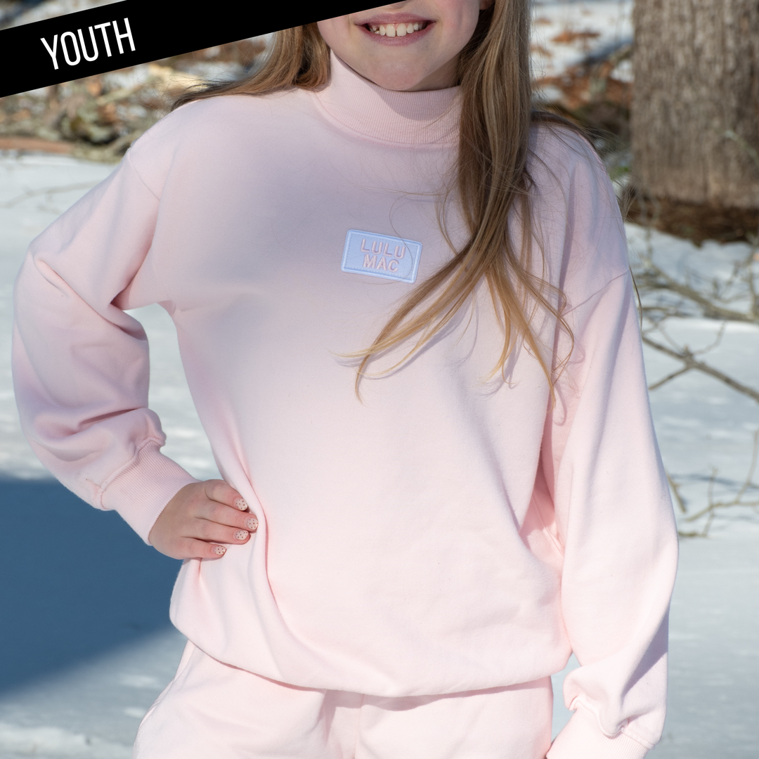 Girlie Girl Originals - KD-TP-1001 KID LONGSLEEVE TERRY CLOTH TOP AND SHORTS SET -LIGHT PINK