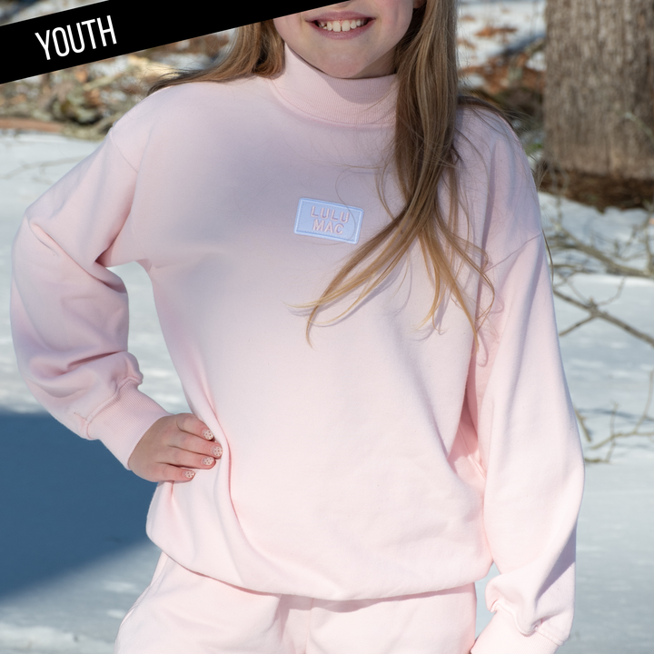 Girlie Girl Originals - KD-TP-1001 KID LONGSLEEVE TERRY CLOTH TOP AND SHORTS SET -LIGHT PINK