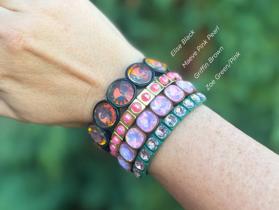 Taylor Elliott Designs - Enamel Stretch Bracelet - Earth Tone Colors -