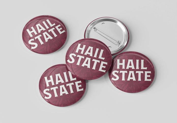 Mississippi State Hail State Floral Button