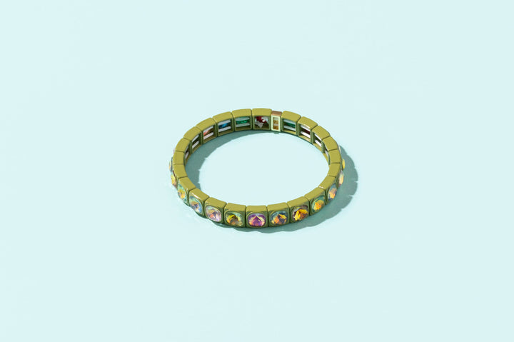 Taylor Elliott Designs - Enamel Stretch Bracelet - Earth Tone Colors -