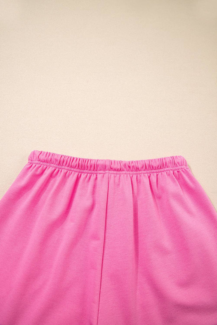Green V Neck Lounge Set Drawstring Shorts 2 Piece