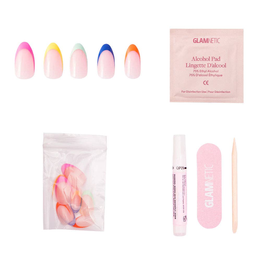 Glamnetic - Sprinkles Press-On Nails | Short Almond | Bright Multicolor