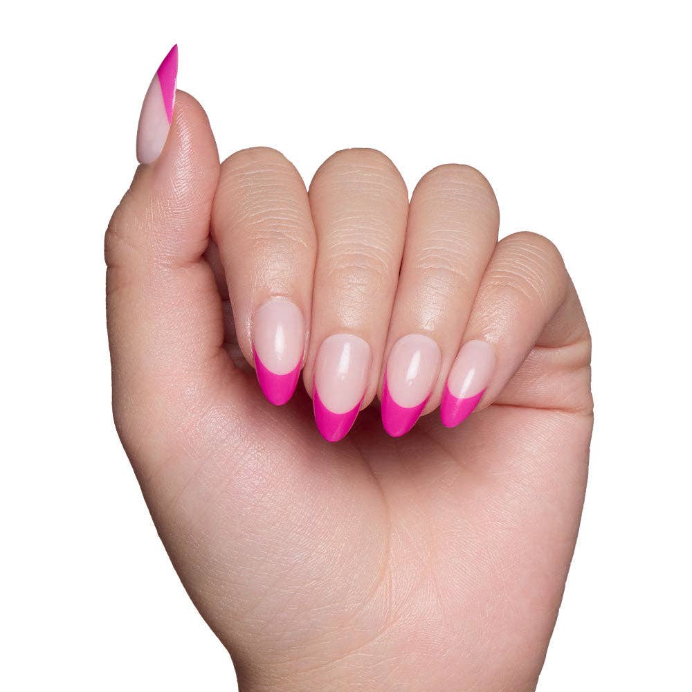 Glamnetic - Raspberry Sorbet Press-On Nails | French Tip | Short Almond