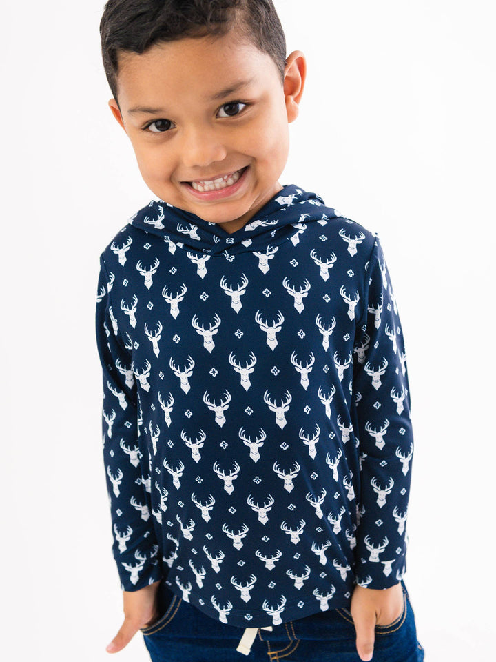 RuffleButts  - Boys Little Deer Lodge Knit Short Sleeve Performance Polo