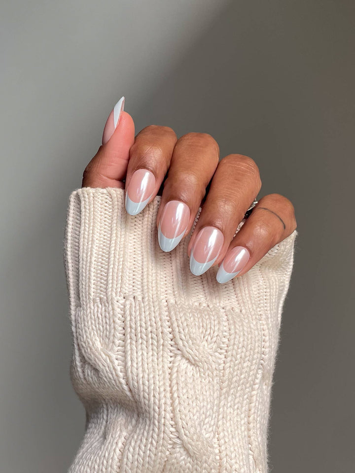 Glamnetic - Blueberry Icing Press-On Nails | Baby Blue French Tip