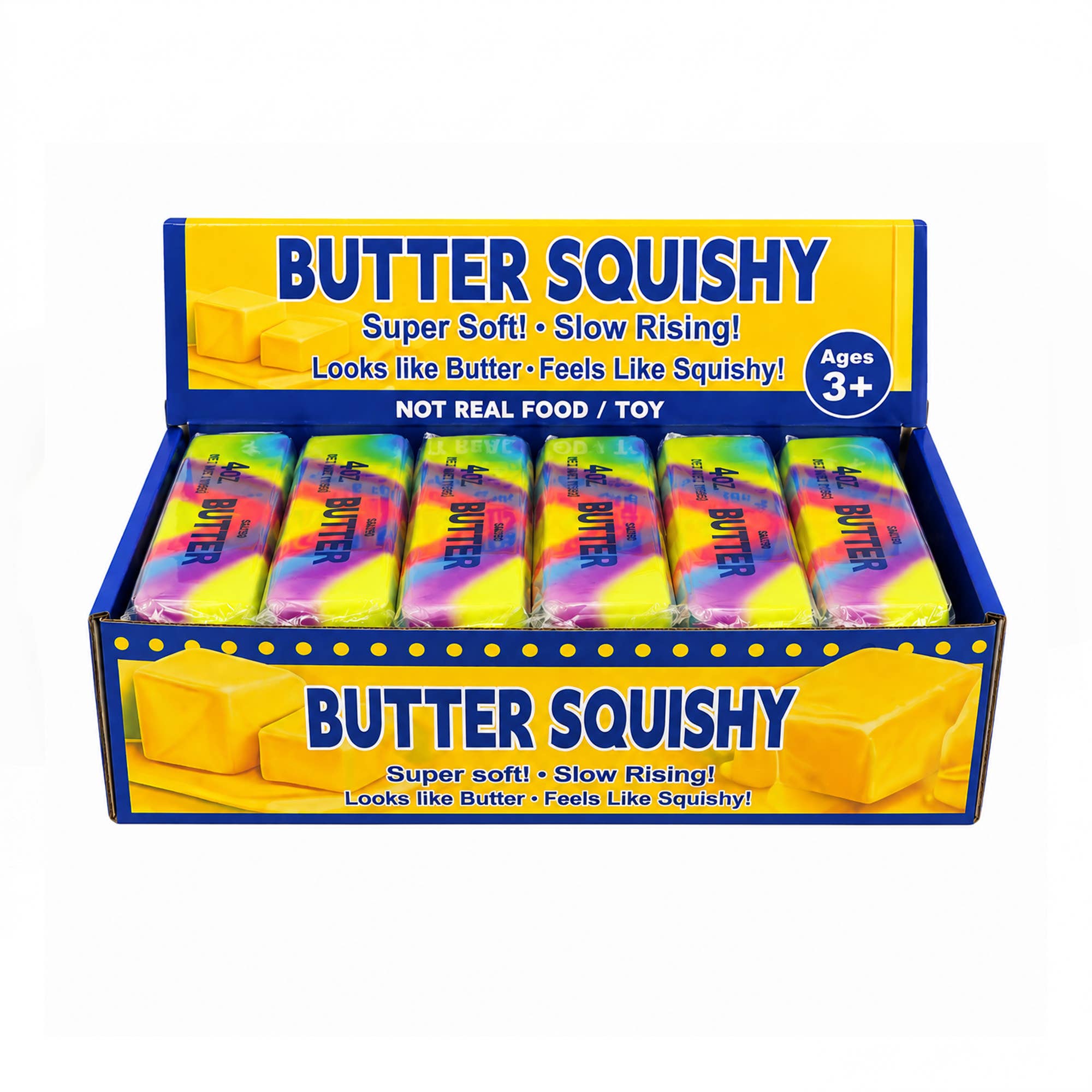 Rainbow Butter Squishy Toy Set – Slow-Rise Fidget Toy – Rustic Lace