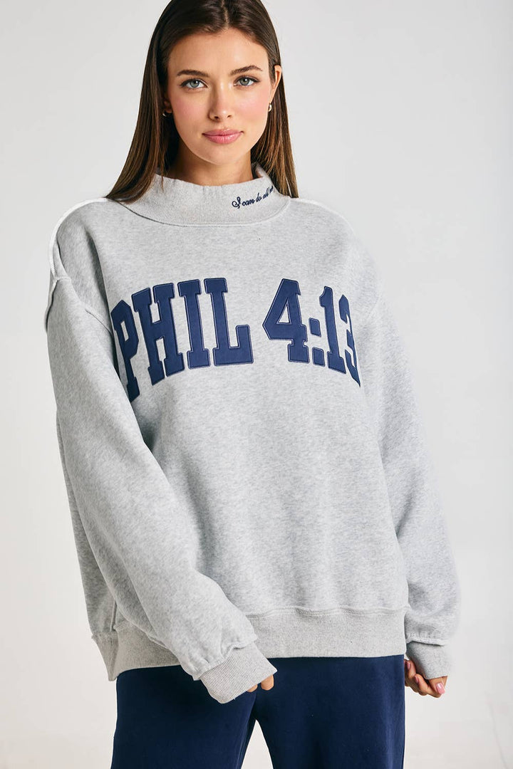 BUCKETLIST INC - IT2594E-PHIL413 | PHIL 4:13 Mock-Neck Sweatshirt
