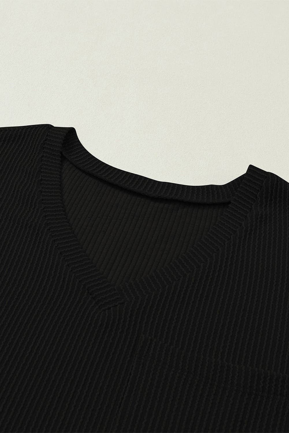 Corded V Neck