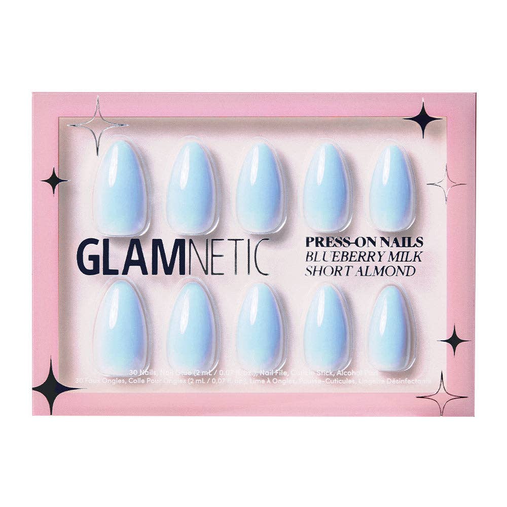 Glamnetic - Blueberry Milk Press-On Nails | Short Almond Spring Blue