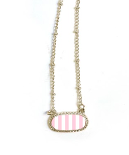 The Front Porch Label - Pink Striped Necklace