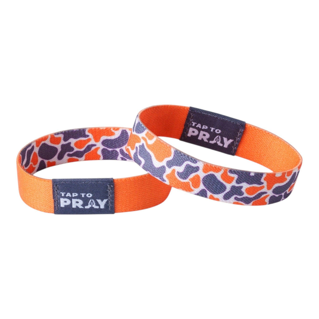 Versible - Tap To Pray® Wristband – Team Camo - Orange &amp; Grey
