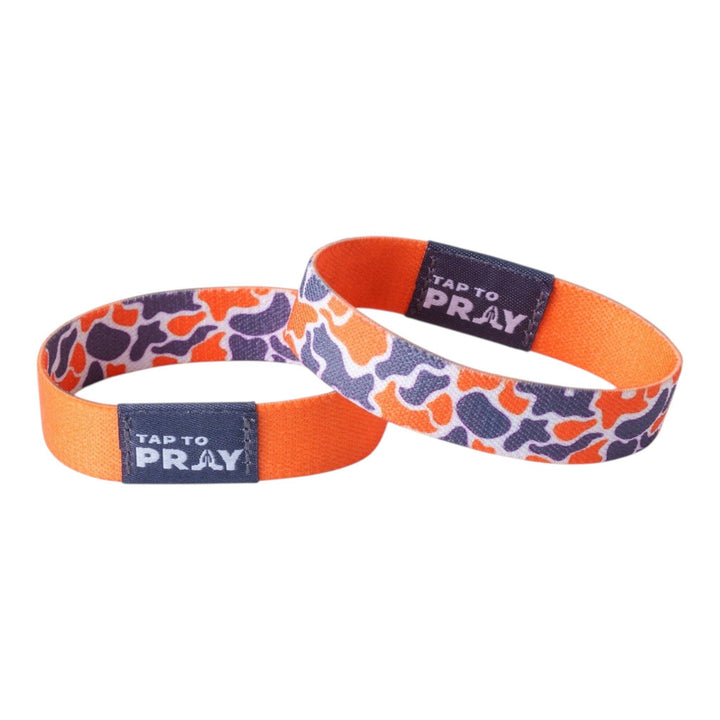 Versible - Tap To Pray® Wristband – Team Camo - Orange &amp; Grey
