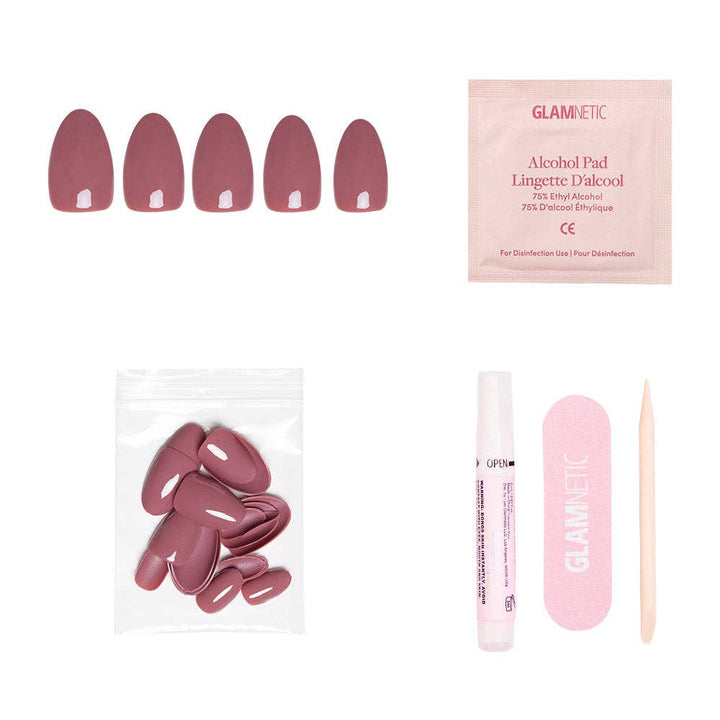 Glamnetic - Fall Mauve Press-On Nails | Fall Solids | Short Oval