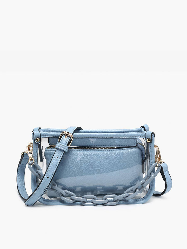 Jen &amp; Co. - Jessica Stadium Clear Crossbody Bag – Chain Strap | M2226CR