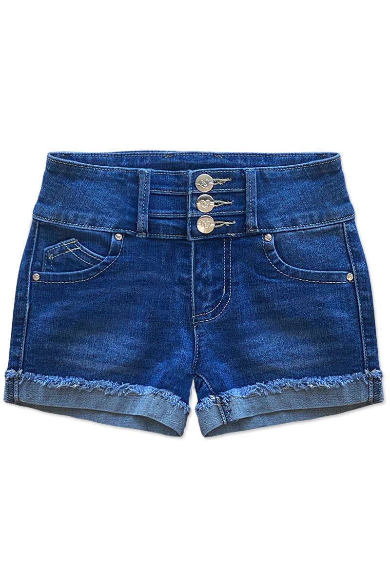 Girls Denim Shorts w/ 3 Buttons