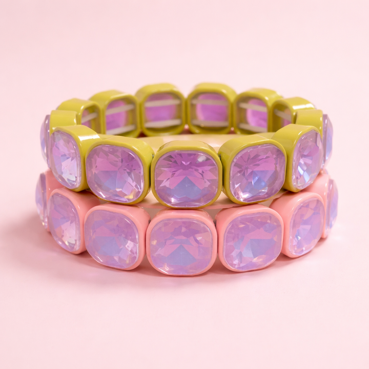 Taylor Elliott Designs - Enamel Stretch Bracelet - Large Gems - Griffin -