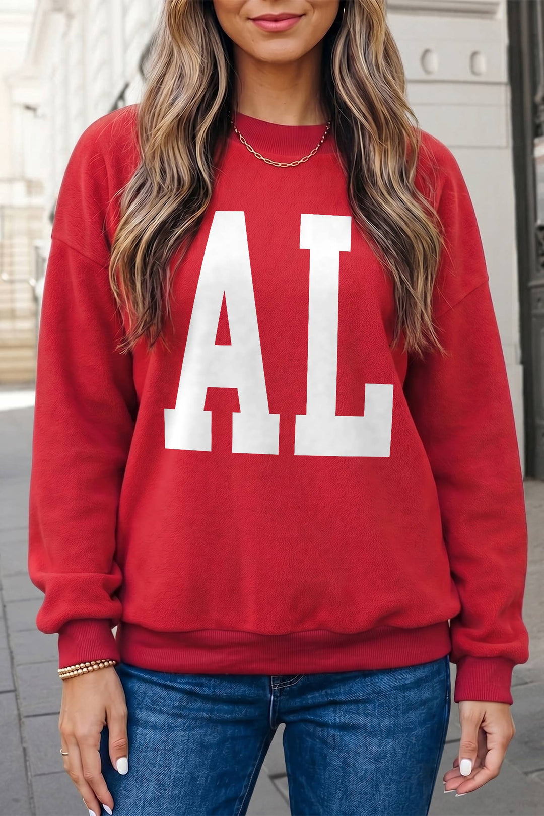 ALABAMA/ AL Letter Mock Neck Reversible Sweatshirt | S-XL