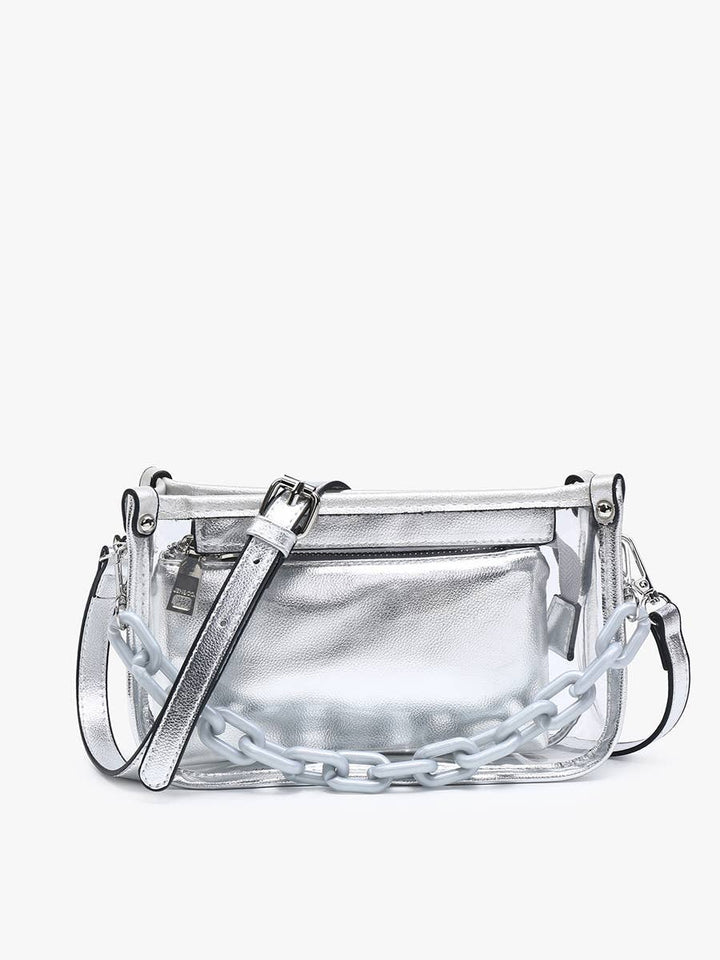 Jen &amp; Co. - Jessica Stadium Clear Crossbody Bag – Chain Strap | M2226CR